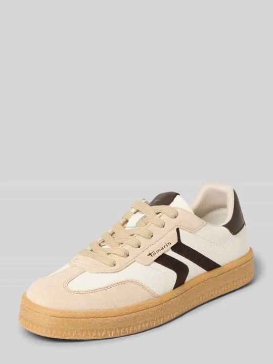 Zdjęcie produktu Sneakersy z prawdziwej skóry Tamaris Złamany biały