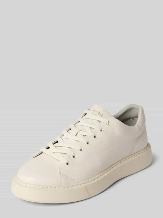 Zdjęcie produktu Sneakersy z prawdziwej skóry z detalem z logo Model 'Sound' Digel Złamany biały