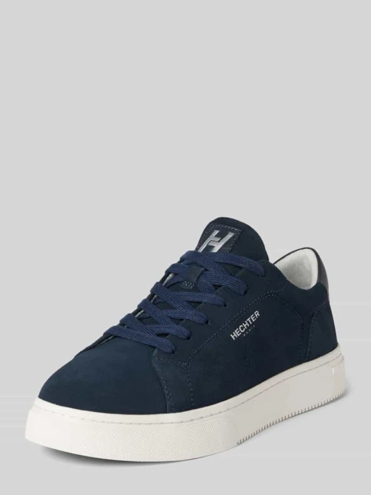 Zdjęcie produktu Sneakersy z prawdziwej skóry z tłoczonym logo Model 'Julien' HECHTER PARIS Granatowy
