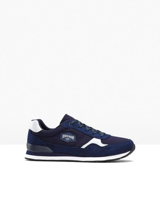 Zdjęcie produktu Sneakersy z siateczkową wstawką BonPrix niebieski