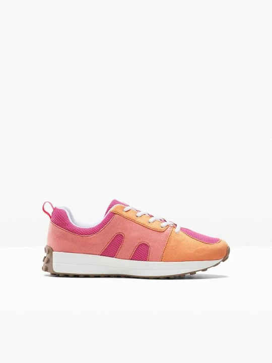 Zdjęcie produktu Sneakersy z siateczkową wstawką BonPrix różowy