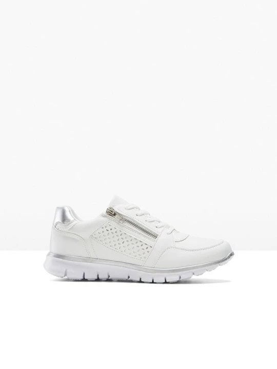 Zdjęcie produktu Sneakersy z zamkiem BonPrix biały