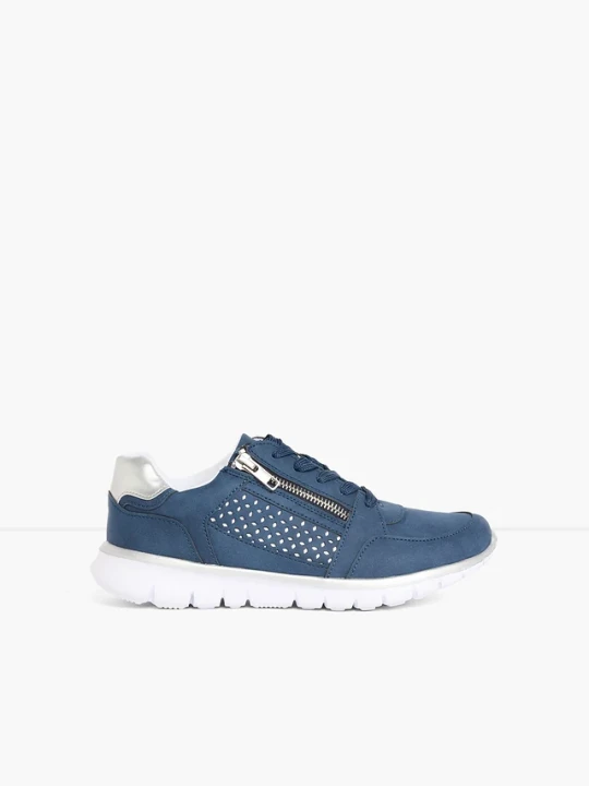 Zdjęcie produktu Sneakersy z zamkiem BonPrix niebieski