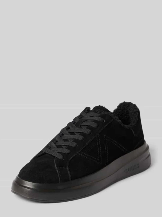 Zdjęcie produktu Sneakersy ze skóra bydlęca nubuk z podszewka z polaru model 'ELBA' Guess Czarny