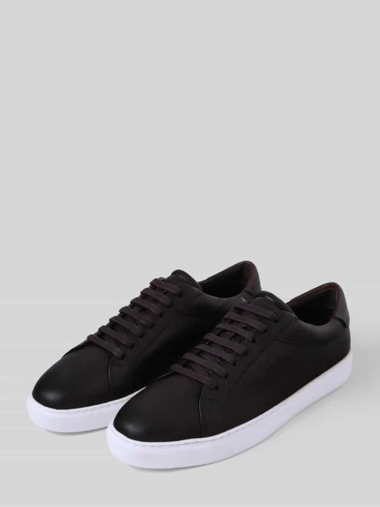 Zdjęcie produktu Sneakersy ze skóry bydlęcej nappa z wytłoczonym logo JOOP! Ciemnobrązowy