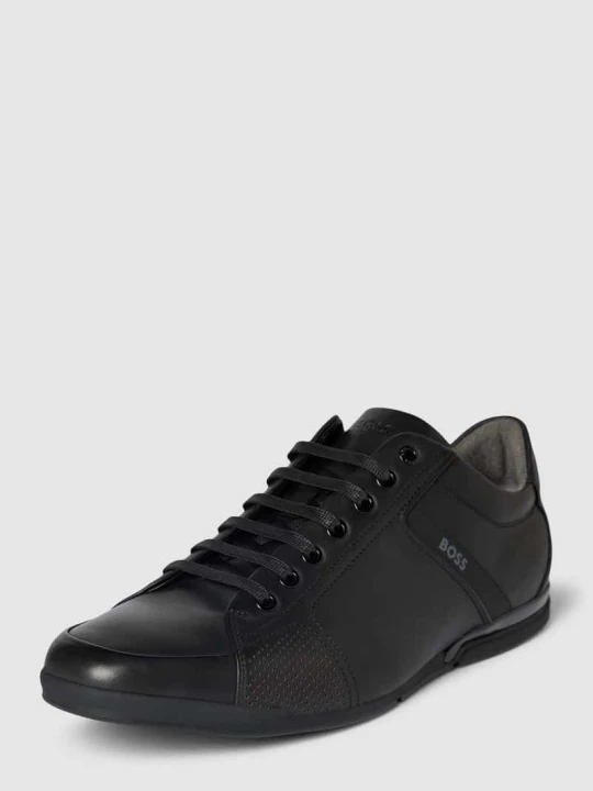 Zdjęcie produktu Sneakersy ze skóry model 'SATURN_LOWP_LUX4 A' Boss Czarny