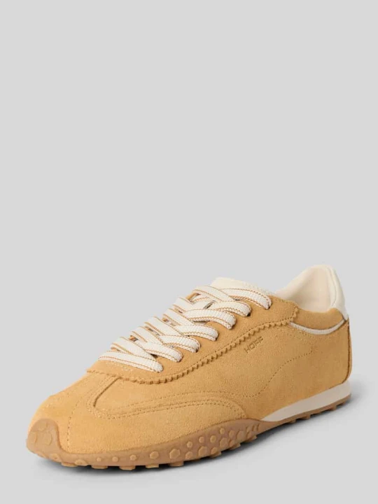Zdjęcie produktu Sneakersy z prawdziwej skóry z detalem z logo model 'Bridge' HOFF Żółty