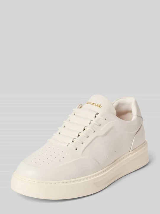 Zdjęcie produktu Sneakersy ze skóry z detal z logo Barracuda Biały