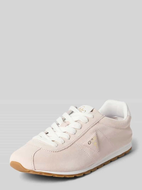 Zdjęcie produktu Sneakersy ze skóry z detalami z logo Model 'TIAH3' Guess Jasnoróżowy