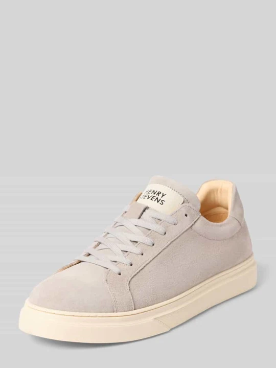 Zdjęcie produktu Sneakersy ze skóry z detalem z logo model 'Travis' Henry Stevens Jasnoszary