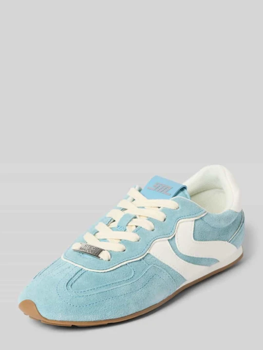 Zdjęcie produktu Sneakersy ze skóry z sznurowaniem model 'Abbi-Sm' Steve Madden Jasnoniebieski