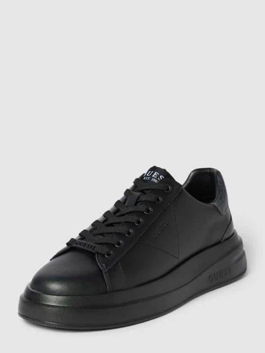 Zdjęcie produktu Sneakersy ze skórzanymi naszywkami model ‘ELBA’ Guess Czarny