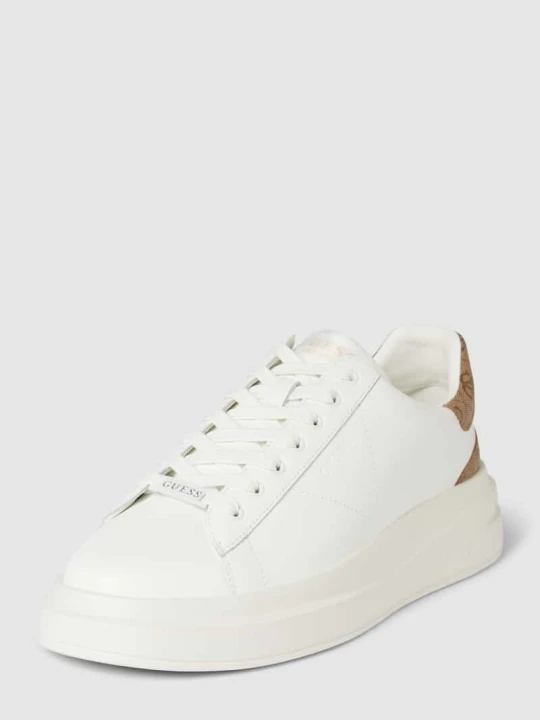 Zdjęcie produktu Sneakersy ze skórzanymi naszywkami model ‘ELBA’ Guess Biały