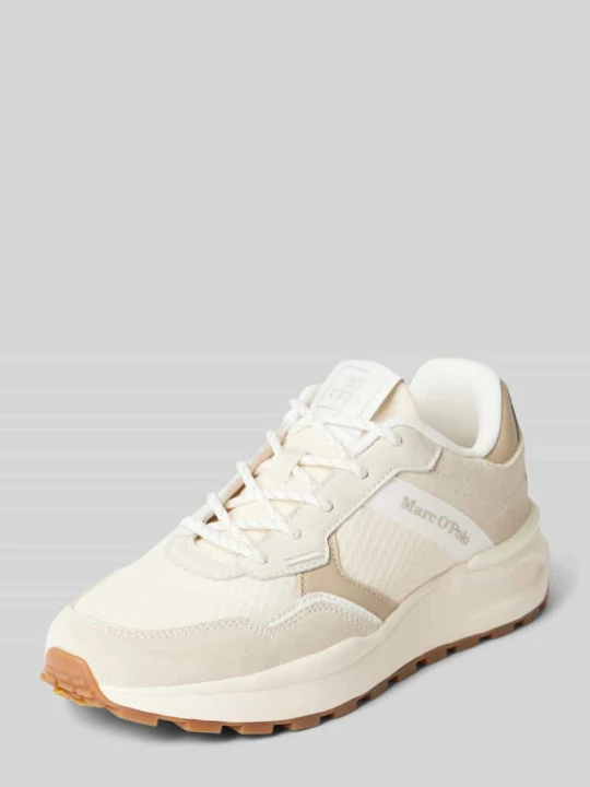 Zdjęcie produktu Sneakersy ze wstawką z siateczki o fakturze plastra miodu Marc O'Polo Beżowy