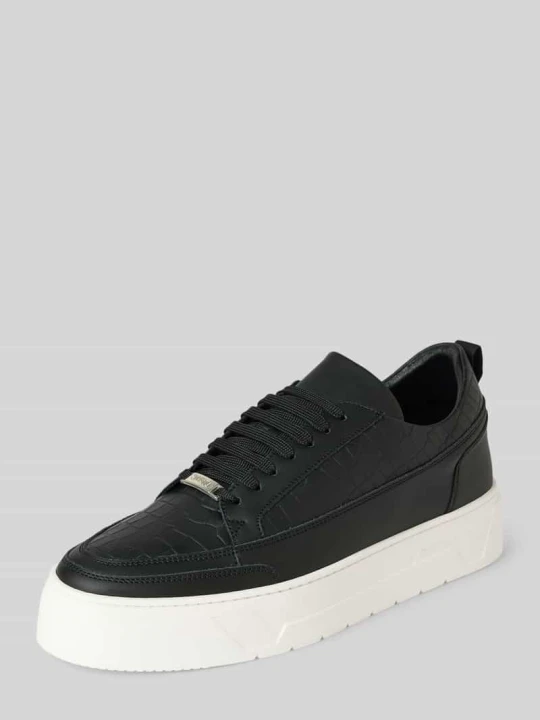 Zdjęcie produktu Sneakery sznurowane z detalem z logo Antony Morato Czarny