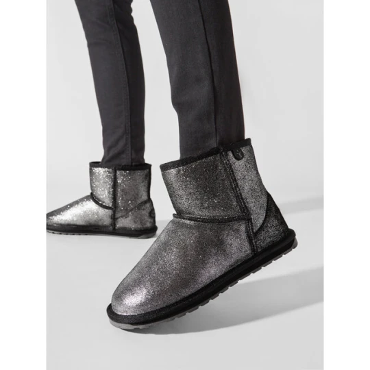 Zdjęcie produktu Śniegowce EMU Australia Wallaby Mini Metallic Teens T12358 Czarny