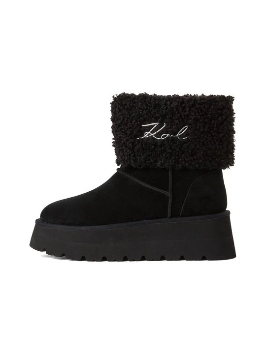 Zdjęcie produktu Botki na koturnie KARL LAGERFELD czarny