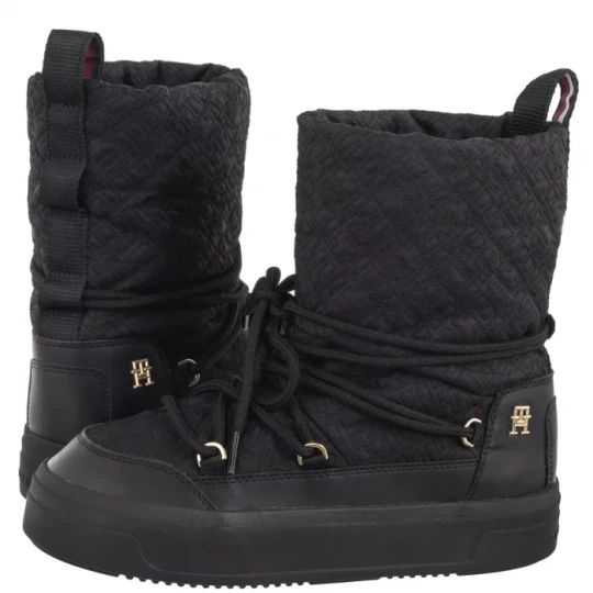 Zdjęcie produktu Śniegowce Lace-Up Monogram Snowboot Black FW0FW08430 BDS (TH1159-a) Tommy Hilfiger