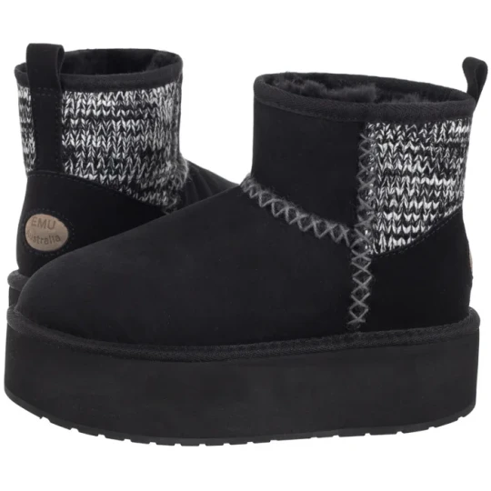 Zdjęcie produktu Śniegowce Stinger Knit Flatform Black W13143 (EM515-b) EMU Australia