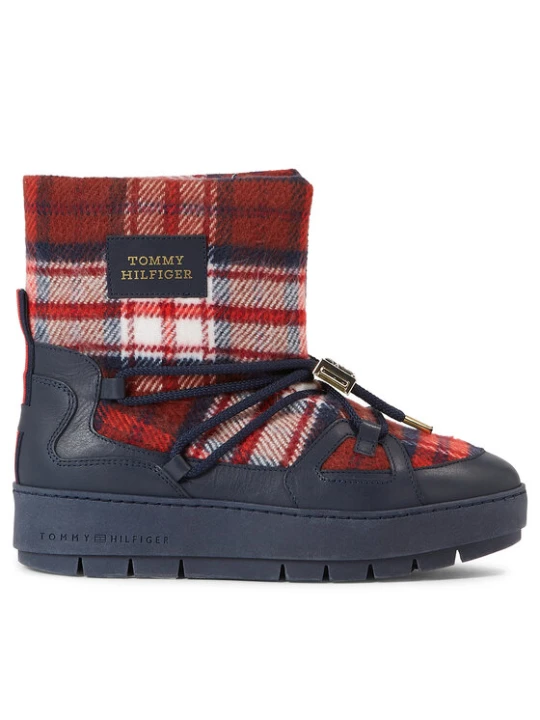Zdjęcie produktu Śniegowce Tommy Hilfiger Tartan Snowboot FW0FW07612 Niebieski