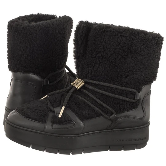 Zdjęcie produktu Śniegowce Tommy Teddy Snowboot Black FW0FW07505 BDS (TH927-b) Tommy Hilfiger