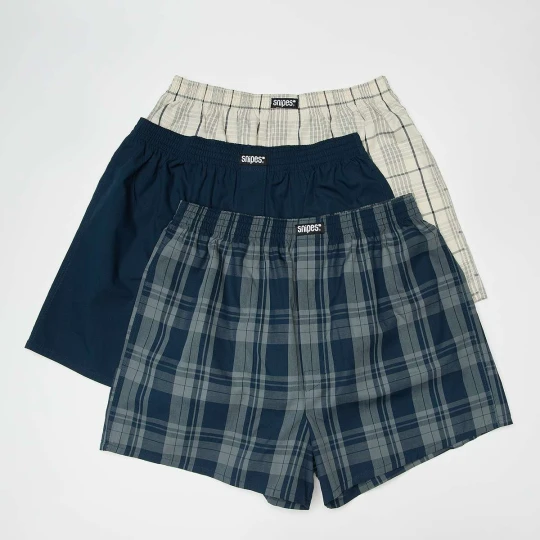 Zdjęcie produktu 3 PACK - Woven Label Woven Boxershorts SNIPES niebieski