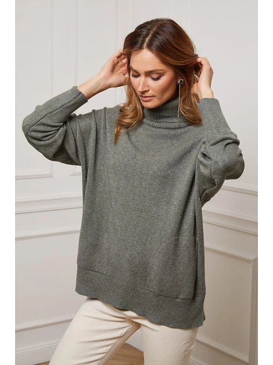 Zdjęcie produktu So Cachemire Golf "Kaboul" w kolorze khaki rozmiar: XL