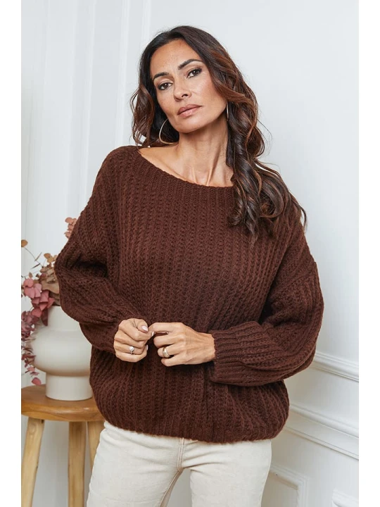 Zdjęcie produktu So Cachemire Sweter "Candji" w kolorze brązowym rozmiar: XL