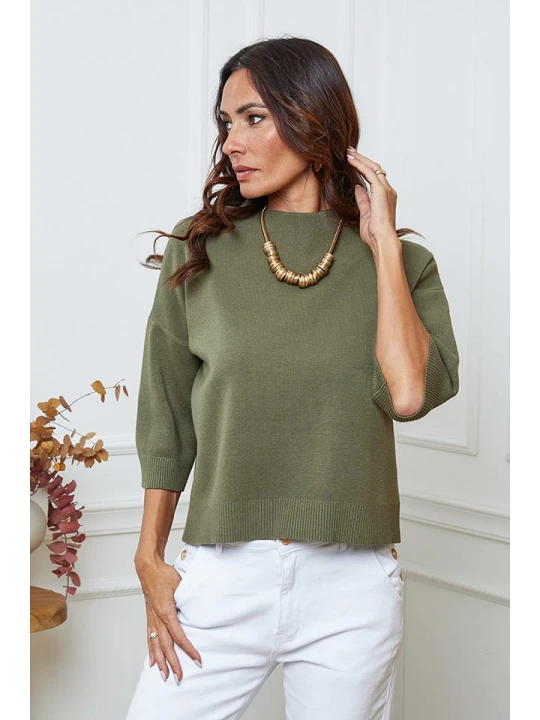 Zdjęcie produktu So Cachemire Sweter "Dylia" w kolorze khaki rozmiar: S