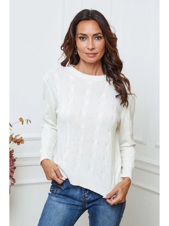 Zdjęcie produktu So Cachemire Sweter "Kirem" w kolorze kremowym rozmiar: XL