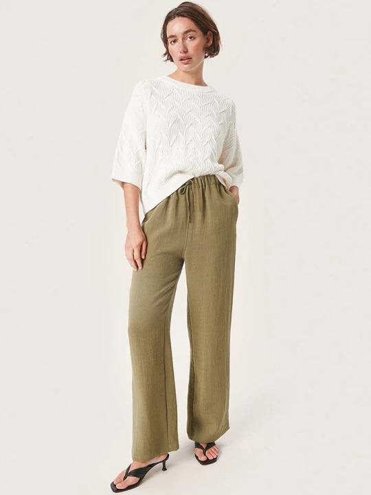 Zdjęcie produktu Soaked in Luxury Spodnie "Camile" w kolorze khaki rozmiar: XL