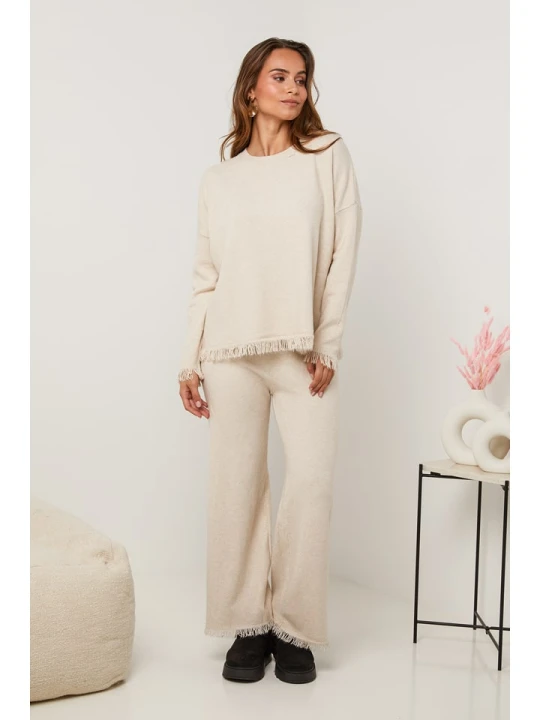 Zdjęcie produktu Soft Cashmere 2-częściowy zestaw w kolorze beżowym rozmiar: 38/40