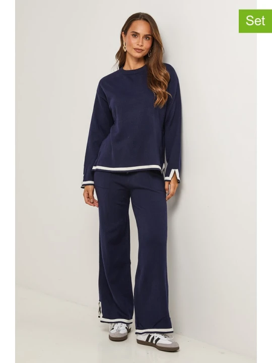 Zdjęcie produktu Soft Cashmere 2-częściowy zestaw w kolorze granatowym rozmiar: 36 / 38