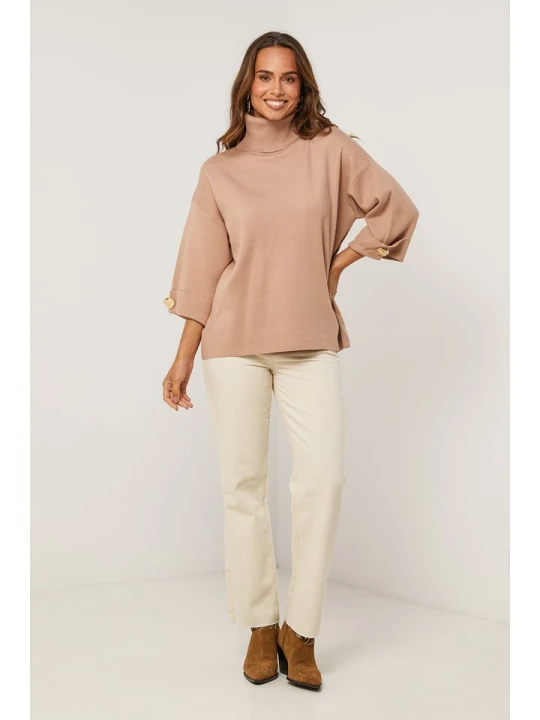 Zdjęcie produktu Soft Cashmere Golf w kolorze beżowym rozmiar: 38 / 40