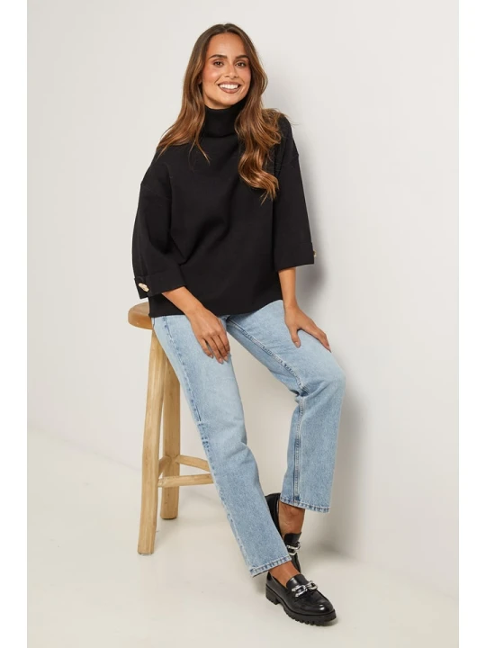 Zdjęcie produktu Soft Cashmere Golf w kolorze czarnym rozmiar: 38 / 40
