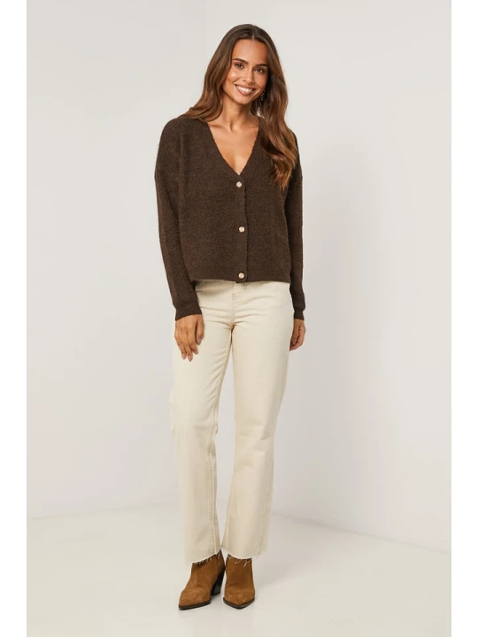 Zdjęcie produktu Soft Cashmere Kardigan w kolorze brązowym rozmiar: 34 / 36