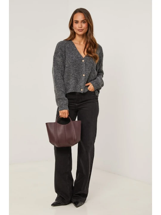 Zdjęcie produktu Soft Cashmere Kardigan w kolorze ciemnoszarym rozmiar: 38 / 40