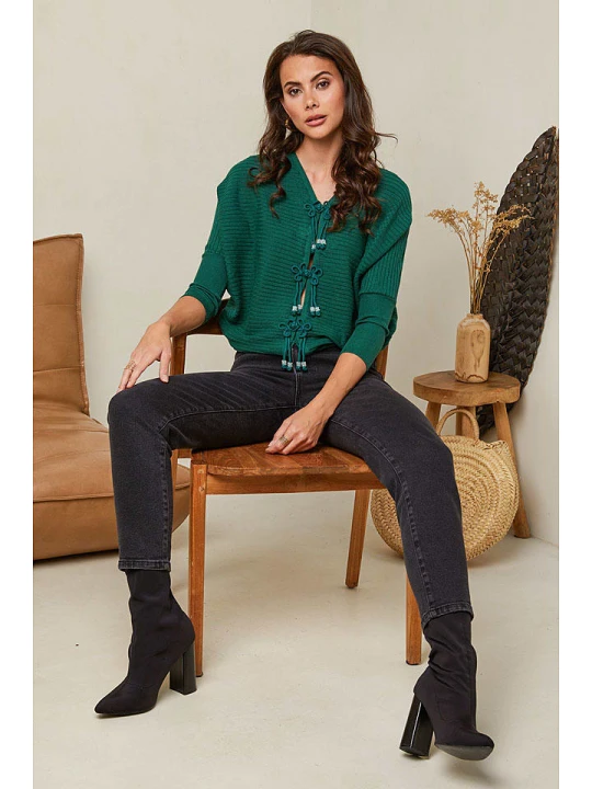 Zdjęcie produktu Soft Cashmere Kardigan w kolorze zielonym rozmiar: 38/40