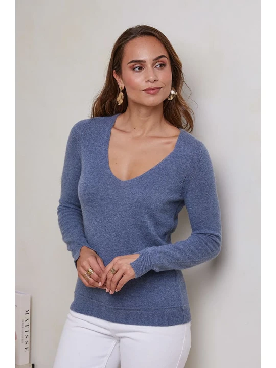 Zdjęcie produktu Soft Cashmere Kaszmirowy sweter w kolorze niebieskim rozmiar: 38