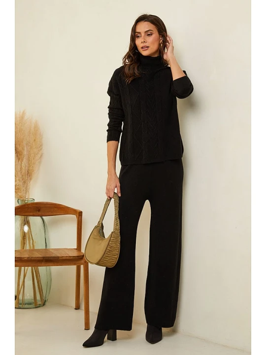Zdjęcie produktu Soft Cashmere Spodnie w kolorze czarnym rozmiar: 38/40