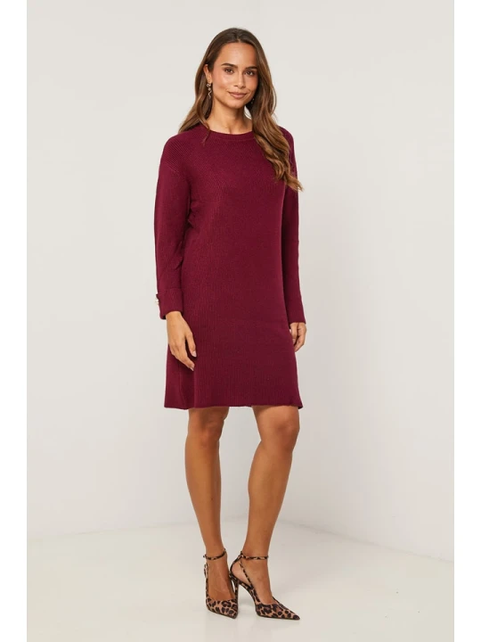 Zdjęcie produktu Soft Cashmere Sukienka dzianinowa w kolorze bordowym rozmiar: 34/36