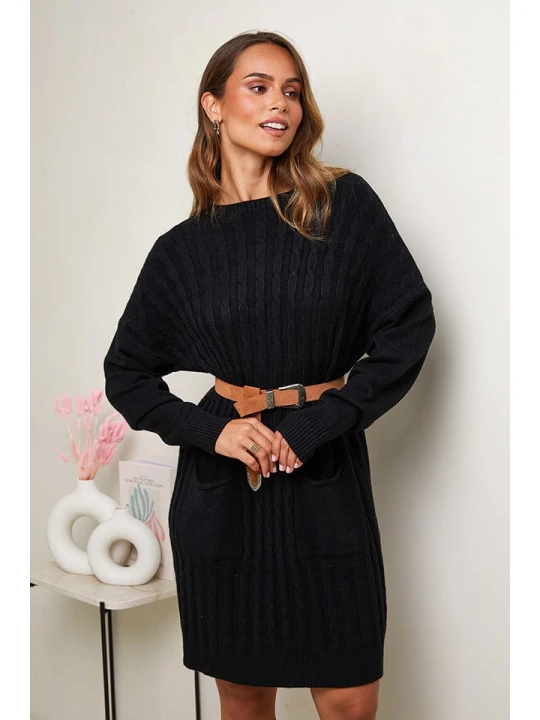 Zdjęcie produktu Soft Cashmere Sukienka dzianinowa w kolorze czarnym rozmiar: 38/40
