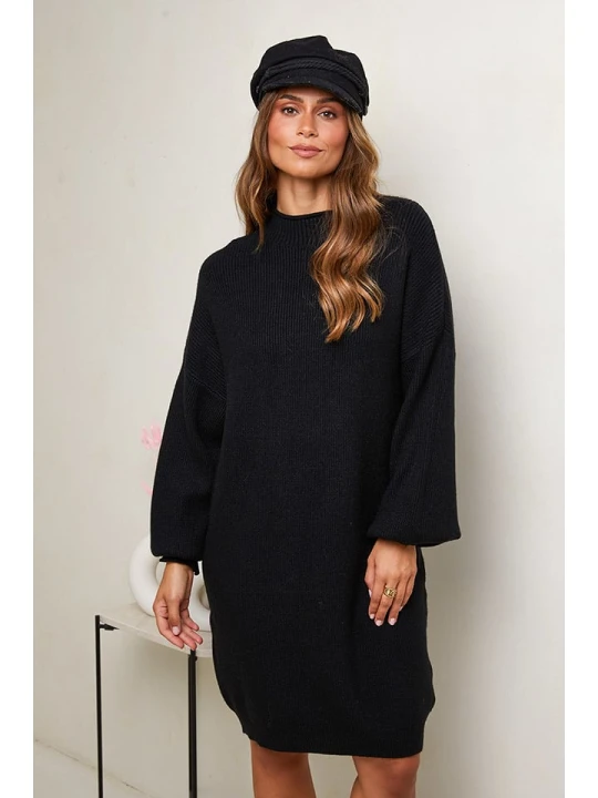 Zdjęcie produktu Soft Cashmere Sukienka dzianinowa w kolorze czarnym rozmiar: 38/40