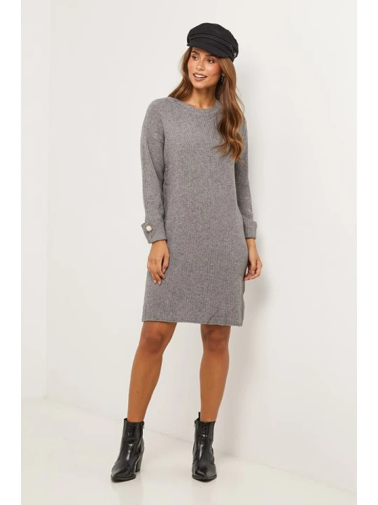 Zdjęcie produktu Soft Cashmere Sukienka dzianinowa w kolorze szarym rozmiar: 38/40