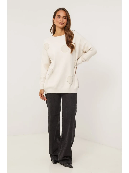Zdjęcie produktu Soft Cashmere Sweter w kolorze beżowym rozmiar: 34/36