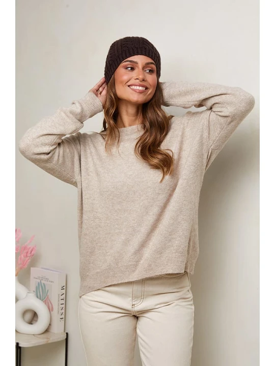 Zdjęcie produktu Soft Cashmere Sweter w kolorze beżowym rozmiar: 38/40