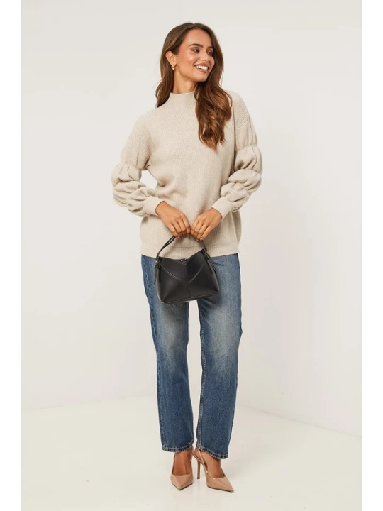 Zdjęcie produktu Soft Cashmere Sweter w kolorze beżowym rozmiar: 38/40