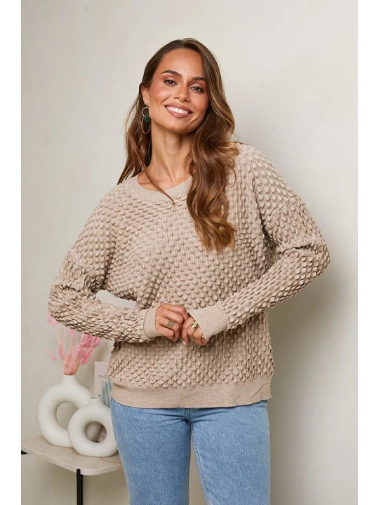 Zdjęcie produktu Soft Cashmere Sweter w kolorze beżowym rozmiar: 38/40