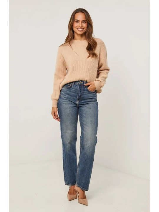 Zdjęcie produktu Soft Cashmere Sweter w kolorze beżowym rozmiar: 38 / 40