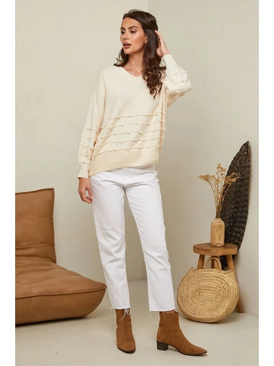 Zdjęcie produktu Soft Cashmere Sweter w kolorze beżowym rozmiar: 38/40